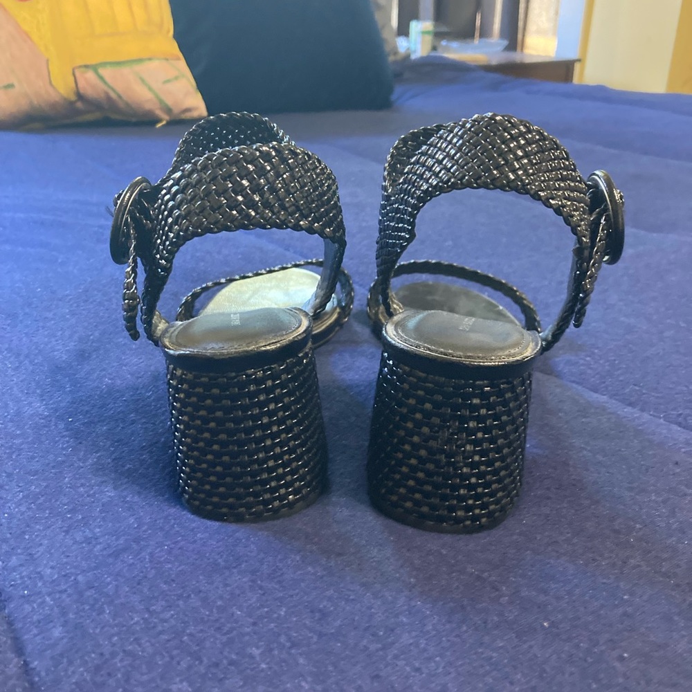 Zara Basic Collection Black Woven Platform Sandals - image 5